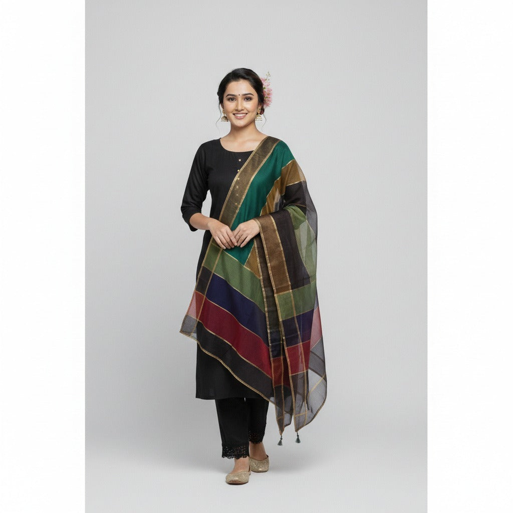 Royal Black Katan Silk 3-Piece Suit