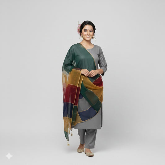 Royal Grey Katan Silk 3-Piece Suit