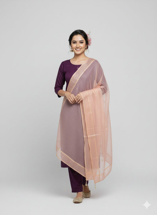 Royal Plum Katan Silk 3-Piece Suit
